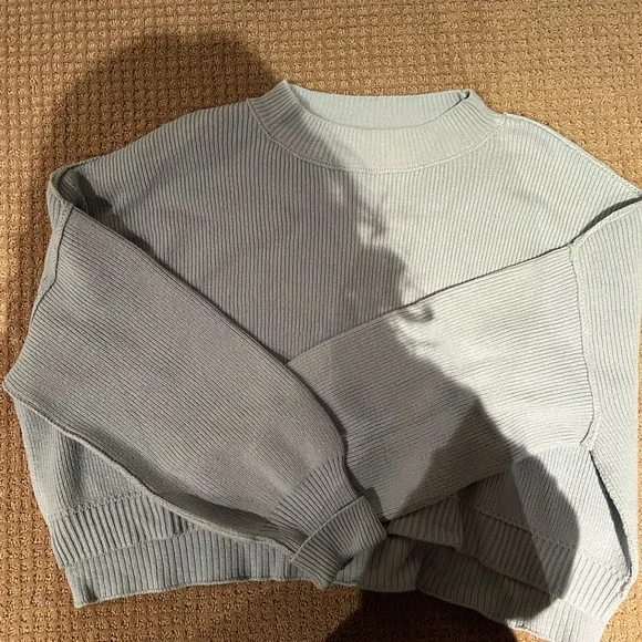 Free People Light Blue Crew Neck Sweater - Picture 2 of 3